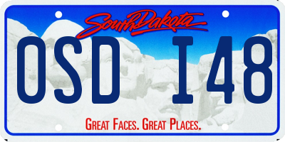 SD license plate 0SDI48
