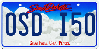 SD license plate 0SDI50