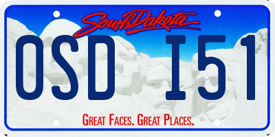 SD license plate 0SDI51