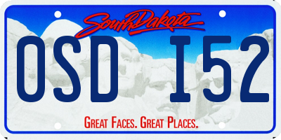 SD license plate 0SDI52