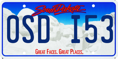 SD license plate 0SDI53