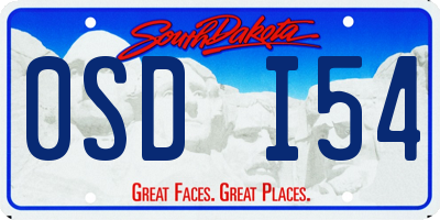 SD license plate 0SDI54