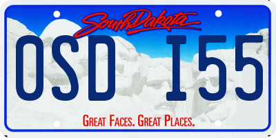SD license plate 0SDI55