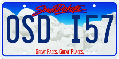 SD license plate 0SDI57