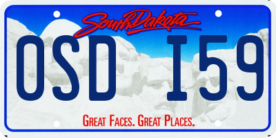 SD license plate 0SDI59