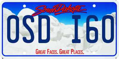 SD license plate 0SDI60