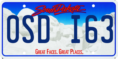 SD license plate 0SDI63