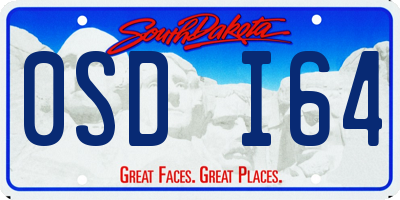 SD license plate 0SDI64
