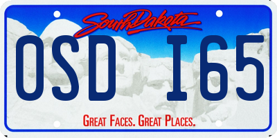 SD license plate 0SDI65