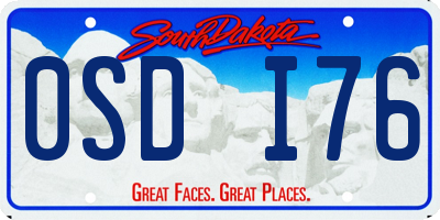 SD license plate 0SDI76