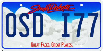 SD license plate 0SDI77