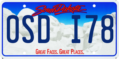 SD license plate 0SDI78