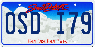 SD license plate 0SDI79