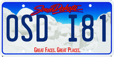 SD license plate 0SDI81