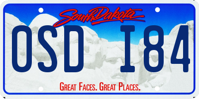 SD license plate 0SDI84