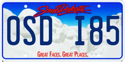 SD license plate 0SDI85