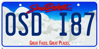 SD license plate 0SDI87