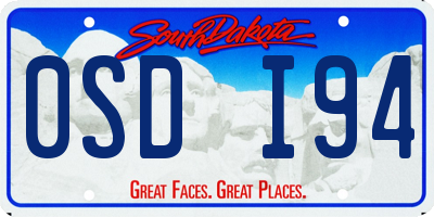 SD license plate 0SDI94