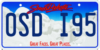 SD license plate 0SDI95