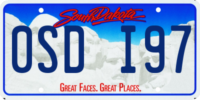 SD license plate 0SDI97