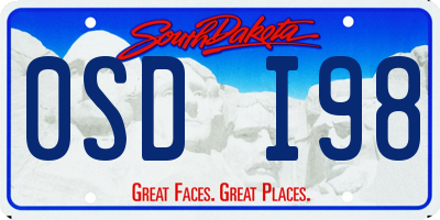SD license plate 0SDI98