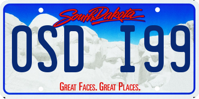 SD license plate 0SDI99