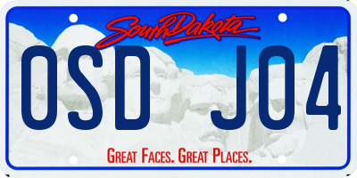 SD license plate 0SDJ04