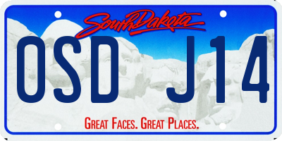 SD license plate 0SDJ14