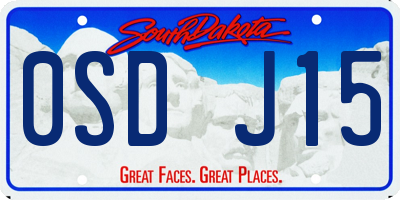 SD license plate 0SDJ15