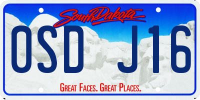 SD license plate 0SDJ16