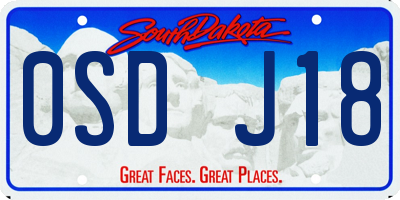 SD license plate 0SDJ18