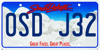 SD license plate 0SDJ32