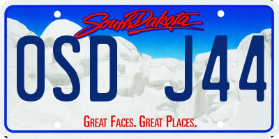 SD license plate 0SDJ44
