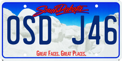 SD license plate 0SDJ46