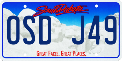 SD license plate 0SDJ49