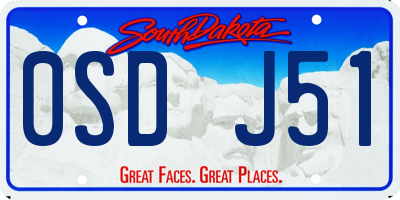 SD license plate 0SDJ51