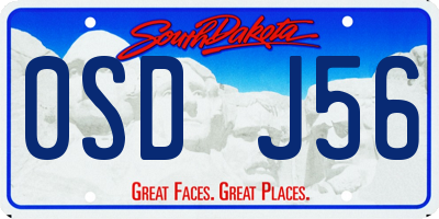 SD license plate 0SDJ56