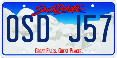 SD license plate 0SDJ57
