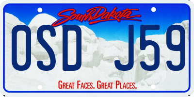 SD license plate 0SDJ59