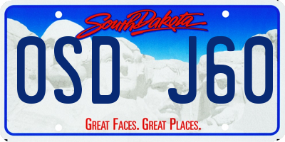 SD license plate 0SDJ60