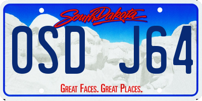 SD license plate 0SDJ64