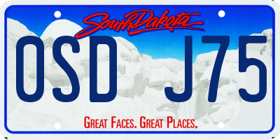 SD license plate 0SDJ75