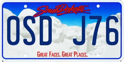 SD license plate 0SDJ76
