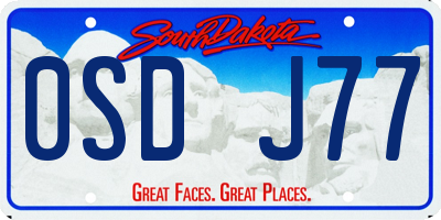 SD license plate 0SDJ77