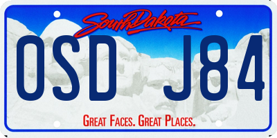 SD license plate 0SDJ84