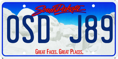 SD license plate 0SDJ89
