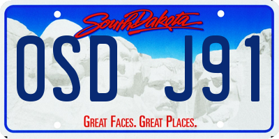 SD license plate 0SDJ91