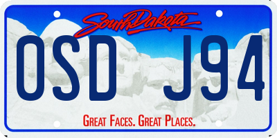 SD license plate 0SDJ94
