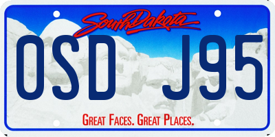 SD license plate 0SDJ95