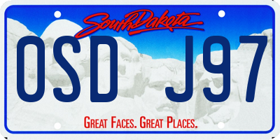 SD license plate 0SDJ97